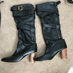 Chloe leather knee high boots